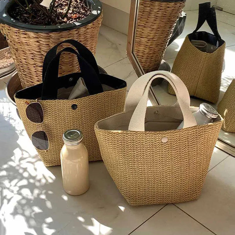 Large-Capacity Casual Relaxed Tote Bag Women One-Shoulder Hand-Carry, Linen Canvas