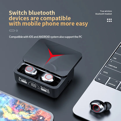 New M90 Pro Bluetooth 5.3 Earphones Wireless Headphones Touch Control Gamer Headset HIFI Stereo Noise Reduction earbuds With Mic