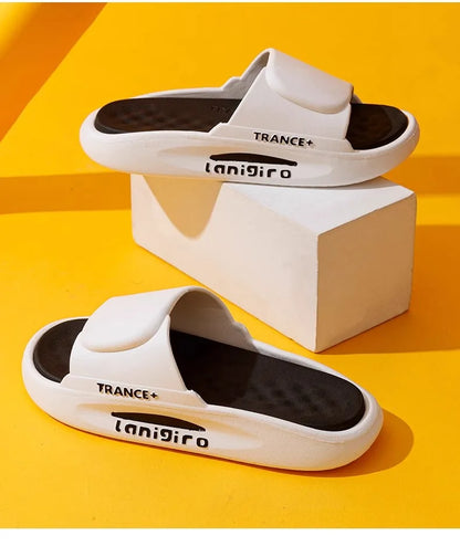 2025 New Men's Summer Slides - Trendy Outdoor/Indoor Slippers Non-Slip & Odor-Resistant Couple Matching Sandals for Home/Beach