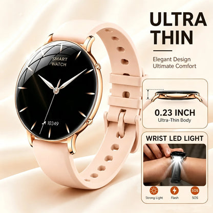 2026 durable women's new smartwatch with 1.32-inch AMOLED screen, language assistant, sports and health functions, women's watch