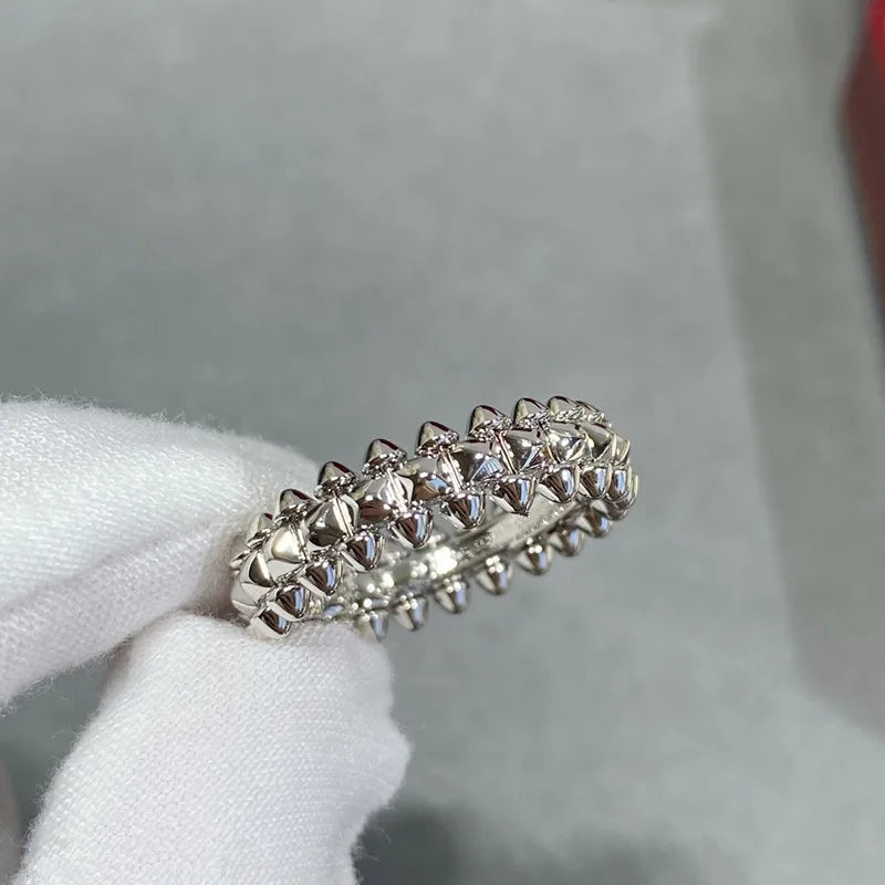 S925 Silver With Rose Gold Wide Rivet Ring Men Women's Classic Design Temperament Fashion Brand Party Luxury Jewelry