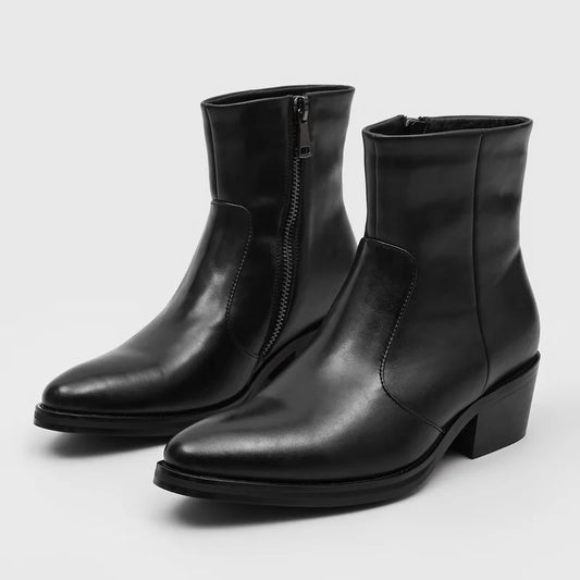 Precision Stitch Boots Mens Leather Horseriding Shoes Ourdoor Driving Chelsea Boots Street Style Male Ankle Boots Leisure Botas