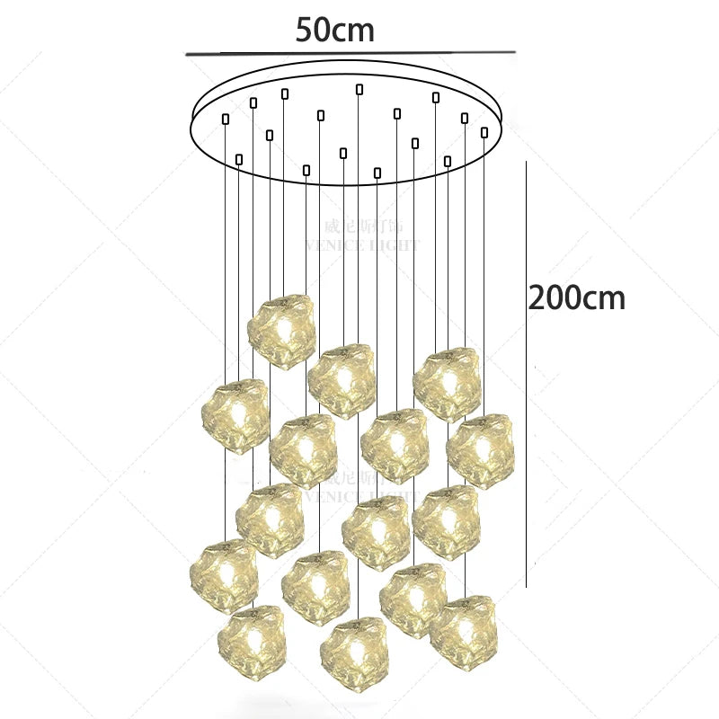 Light luxury home decoration pendant light, staircase light, living room pendant light, dining room light, indoor lighting