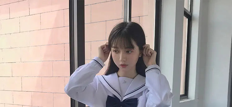 JK Uniform Full Set Basic Spring Shore Gold Two Long-sleeved Japanese Soft Girl Student College Style Sailor Suit