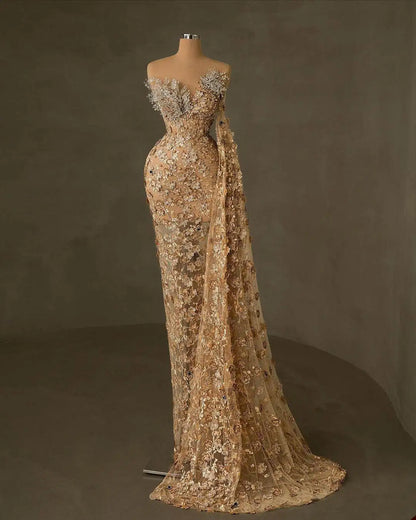 Elegant Mermaid Wedding Dress Sleeveless Detachable Train Bridal Gowns Crystal Pearls Appliques Custom Made Bridal Dresses