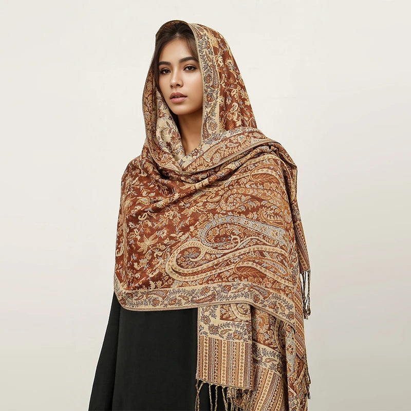 2024 Luxury Brand Cashmere Women Scarf Printed Winter Warm Shawl and Wraps Pashmina Bandana Long Jacquard Paisley Female Foulard
