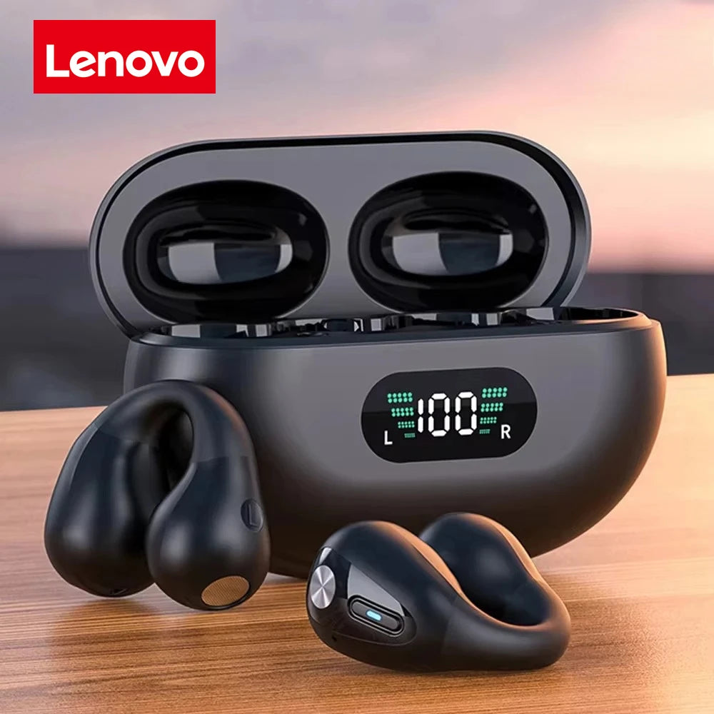 Lenovo Original Bone Conduction TWS Earbuds Ambie Sound Earcuffs Ear Earring Wireless Bluetooth Earphones Sport Headset