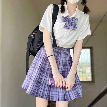 Japanese Bow Tie Skirt Set Student Pleated Skirt Jk Uniform Korean School Sexy Girl Preppy Style Seifuku Japanese School Uniform