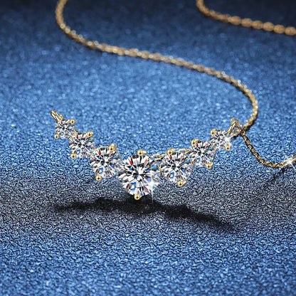 TY 925S Silver Pendant Necklace 1.7/2.8/5ct D Color Moissanite Smile Necklace Fine Jewelry With Certificate Women For Wedding