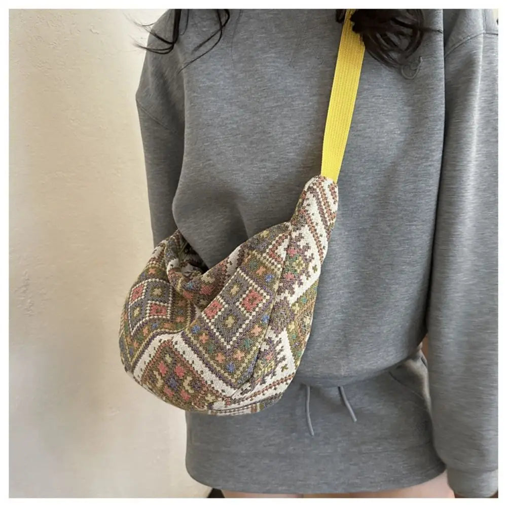 Canvas Shoulder Bags Fashion Large-capacity National Style Underarm Bags Messenger Bag Women Female