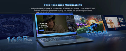 ACEMAGIC 15.6" FHD Laptop AMD Ryzen 7 5700U 16GB DDR4 512GB SSD Windows 11 Pro Lightweight for Gaming Notebook Business Student