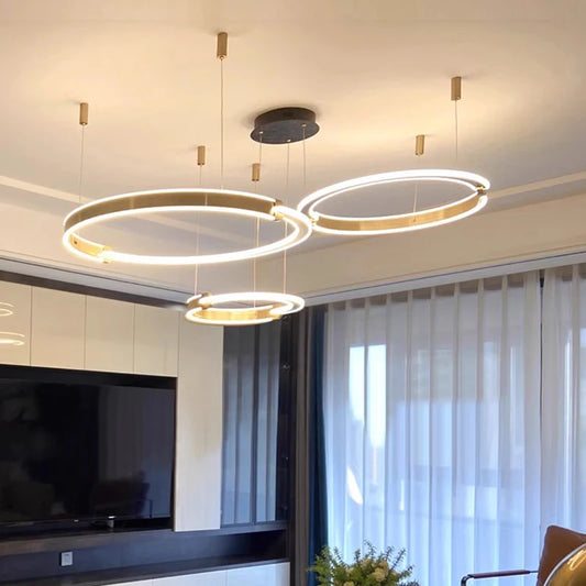 Modern rings long Pendant lights led Chandeliers for living room 2023 indoor lighting Ceiling lamp interior lighting Chandeliers