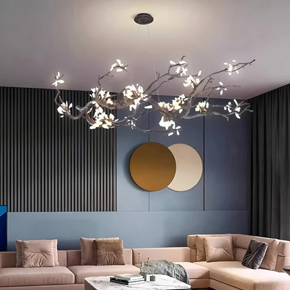 New All Copper LED Creative Branch Chandelier for Living Room, Dining Room Decoration, Lighting Fixtures, and Lobby Lighting