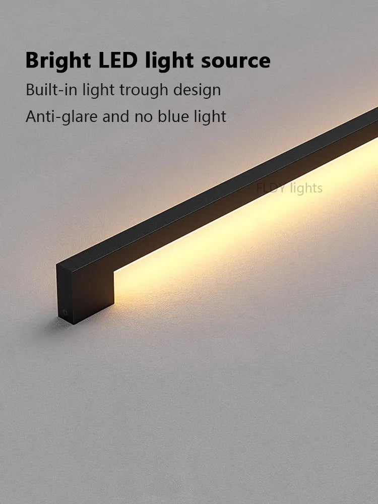 Modern Minimalist Long Wall Lamp LED Wall Mounted Light Indoor Living Room Bedroom Background Lamp Home Decora Fixtures 110/220V