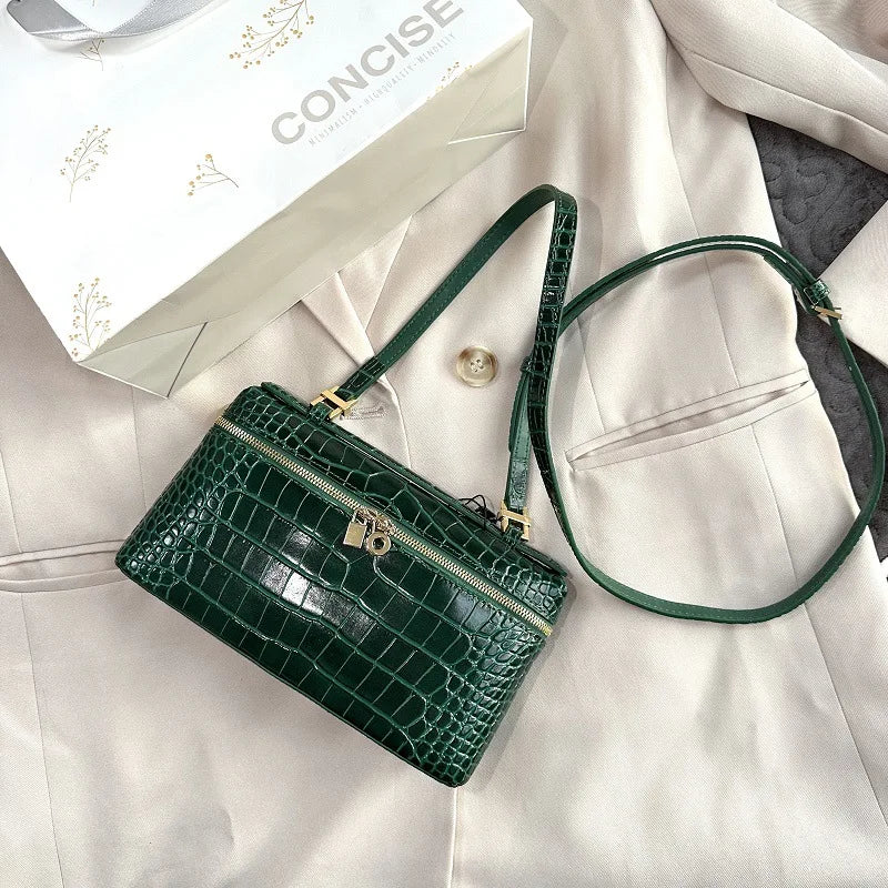 Shoulder Bag Handbag women Luxury Women's Crocodile Embossed Mobile Phone Handbag Brand New LP19 Genuine Leather Mini Small size
