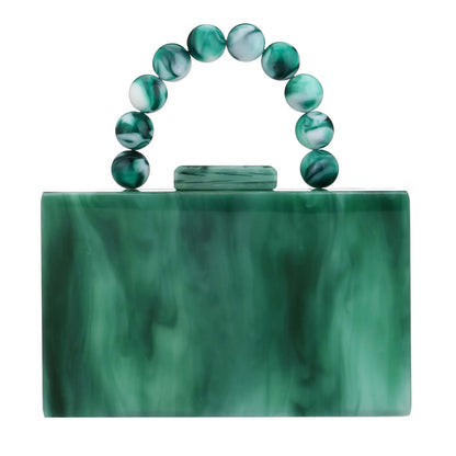 Beading Handbag Marble Acrylic Luxury Box Clutch Evening Bags Wedding Party Chain Shoulder Bag Dinner Dress Purse Festival Gift