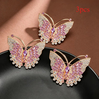Women Rhinestone Butterfly Brooch Pin Elegant Crystal Diamond Corsage Lapel Badge for Coat Dress Accessories Luxury Jewelry
