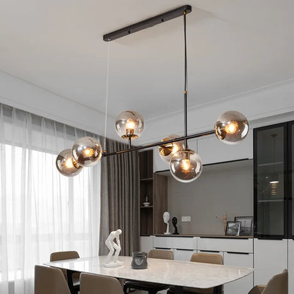 Northern Europe Dining Room Chandeliers Designer One Character Long Strip Pendant Lamp Decoration Maison LED Lights