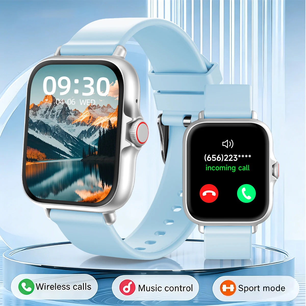 New Smart Watch 1.83'' Waterproof Message Answer Call Sports Pedometer Sleep Monitoring Information Alerts For IOS&Android