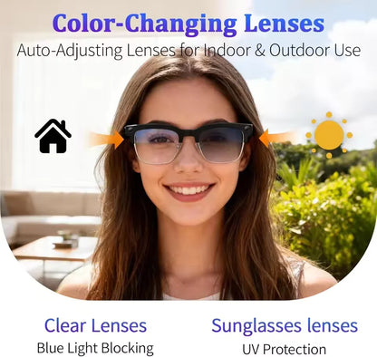 2026 New Smart Glasses Men 800W Camera Video Recording AI Recog Bluetooth Call Voice Translation Outdoor Driving Sunglasses