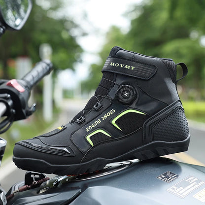New Motorcycle Boots Men Leather Motos Breathable Anti Slip Wear-resistant Riders Boots Motorbike Racing Ankle Length Shoes