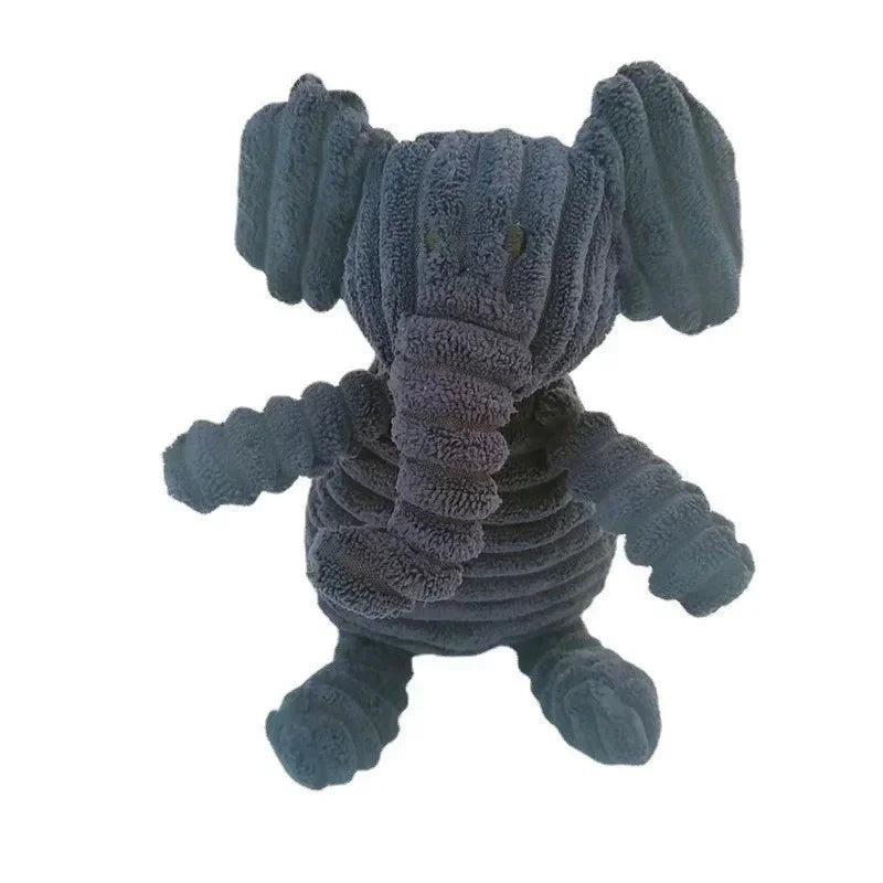 Plush Dog Toy Animals Shape Bite Resistant Squeaky Toys Corduroy Dog Toys for Small Large Dogs Puppy Pets Training Accessories