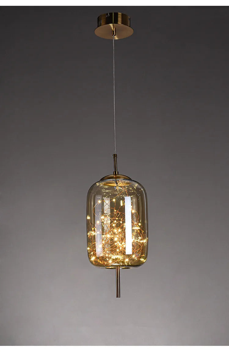 Modern Led Pendant Lamp Glass Ceiling Hanging Lights Fixture Luminaire Chandeliers Lustres Suspension Luminaire Bedroom Decor