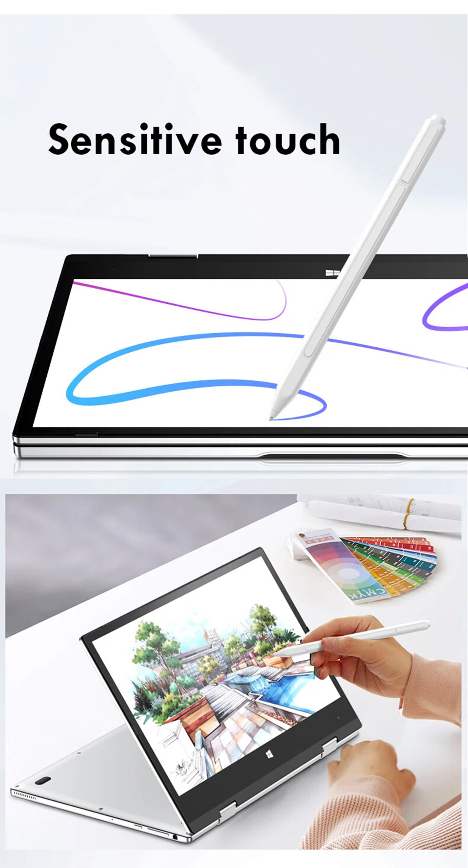 Portable 2 in 1 Touch Screen Notebook Intel i7-8500Y Windows 11 Tablet PC Computer 8GB RAM 1TB SSD 360° Flip 11.6" Study Laptop