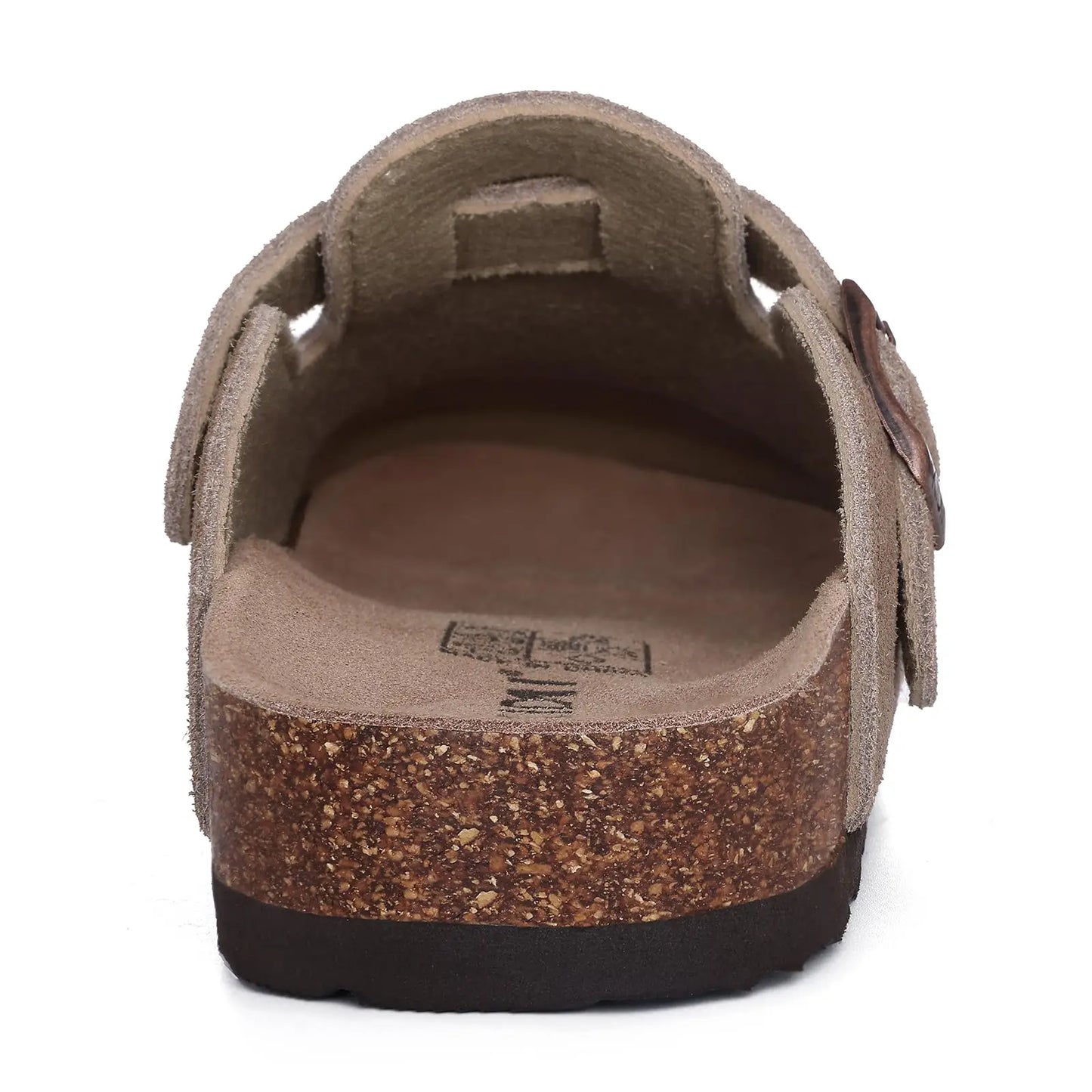 Kidmi New Cow Suede Women's Potato Shoes With Adjustable Strap Cork Insole Mules Outdoor Unisex Clogs Slippers With Arch Support