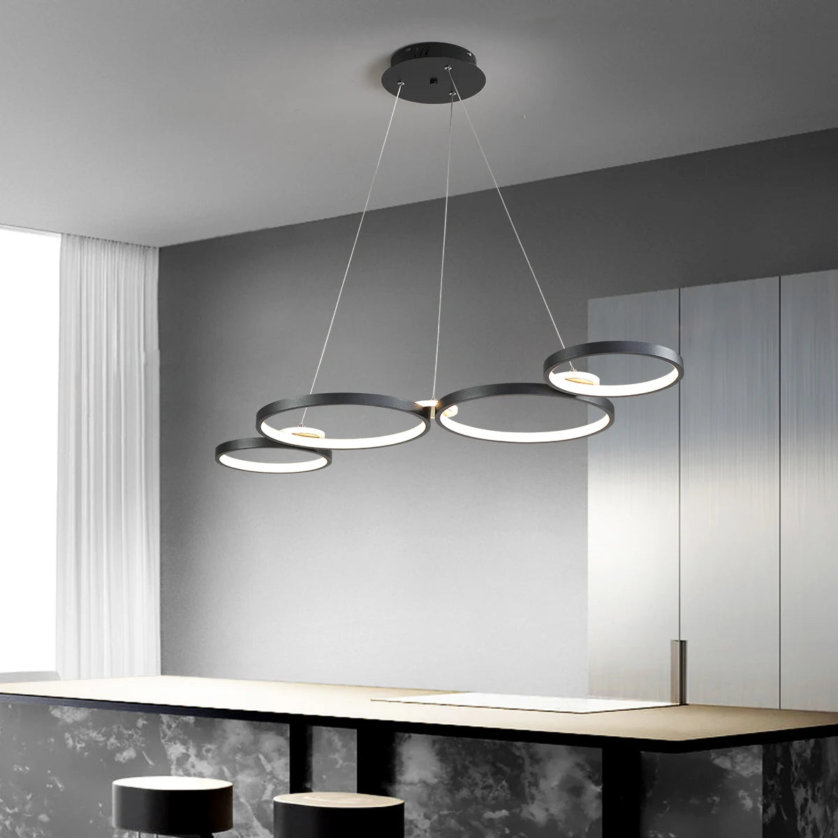 living room chandelier,Dimmable ceiling pendant chandelier,Led pendant lights for dining room kitchen Gold/chrome/black lustrs