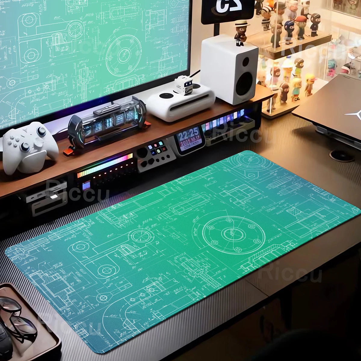 Engineer Mechanical Drawing Mousepad Black Large Mouse Pad HD XXL Minimalism Mousemat Rubber Carpet Desk Mat PC Gaming Accessory