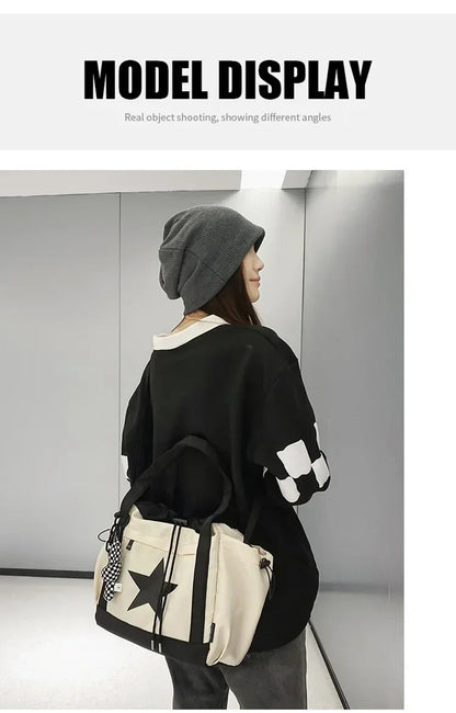 Women New Crossbody Bag Wholesale Large Capacity Couple Shoulder Bag New Casual Nylon Tote Bag Luxury Drawstring Handbag 2025