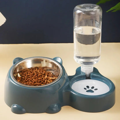 Double Cat Bowl Raised Anti Slip Pet Food Water Feeder No Spill Detachable Design for Cat  Dog Puppy Daily Pet Feeding Supplies