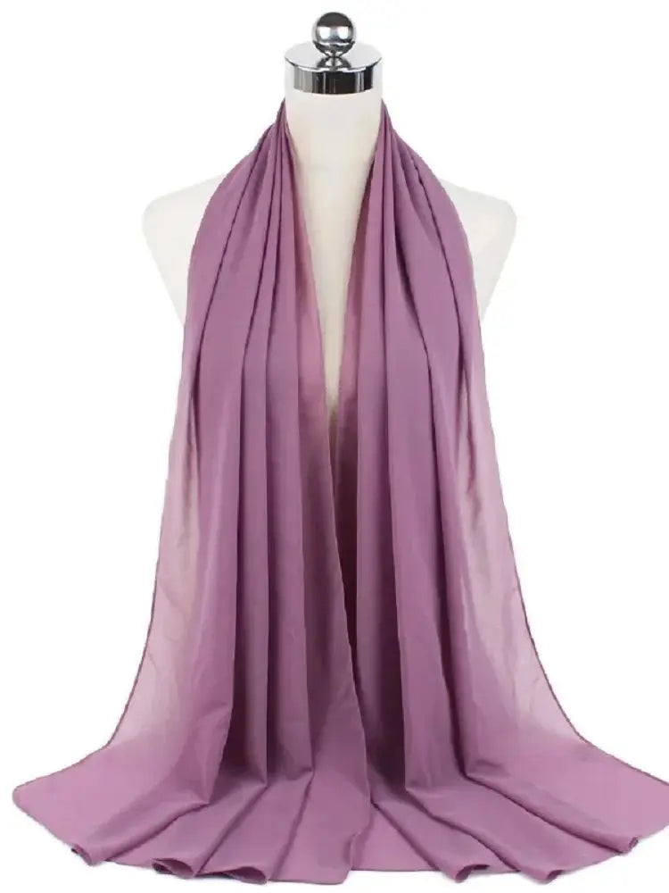 New Fashion Women Solid Chiffon Headscarf Ready To Wear Instant Hijab Scarf Muslim Shawl Islamic Hijabs Arab Wrap Head Scarves
