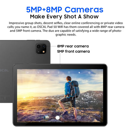 Blackview Oscal Pad 50 WIFI Tablet PC 10.1 Inch 6GB(2+4)RAM 64GB ROM Wi-fi 6 5100mAh 5000mAh Tablet PC Android 13 Tablet Android