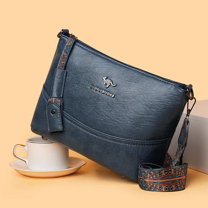 Solid Color Luxury Designer High Quality Leather Women's Handbag Purses Multifunctional Ladies Shoulder Messenger Bags Sac Femme