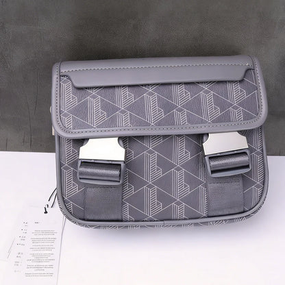 New retro printed messenger men's shoulder bag, PU casual trend crossbody bag, Boy fashionable mobile phone storage handbag