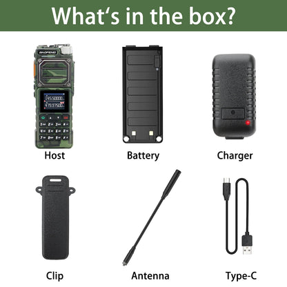 Baofeng UV-25 Walkie Talkie Wireless Copy Frequency Multi Band UHF VHF Air Band 999CH NOAA Type-C Charger AM Ham Two Way Radio