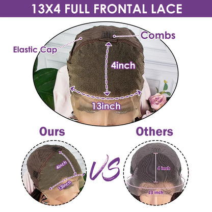 Bob Wig Human Hair 200% Density 13x4 HD Lace Frontal Short Straight Lace Front Bob Wigs For Black Women Human Hair Pre Plucked