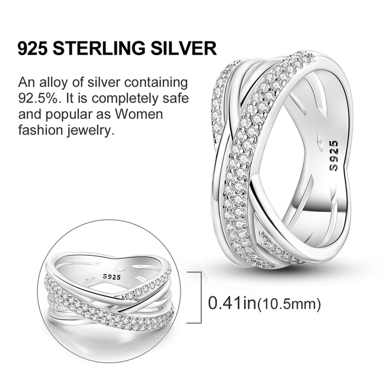 Original 925 Sterling Silver Ring Colorful Diamonds Cubic Zircon Finger Ring For Women Jewelry Wedding Engagement Birthday Gift