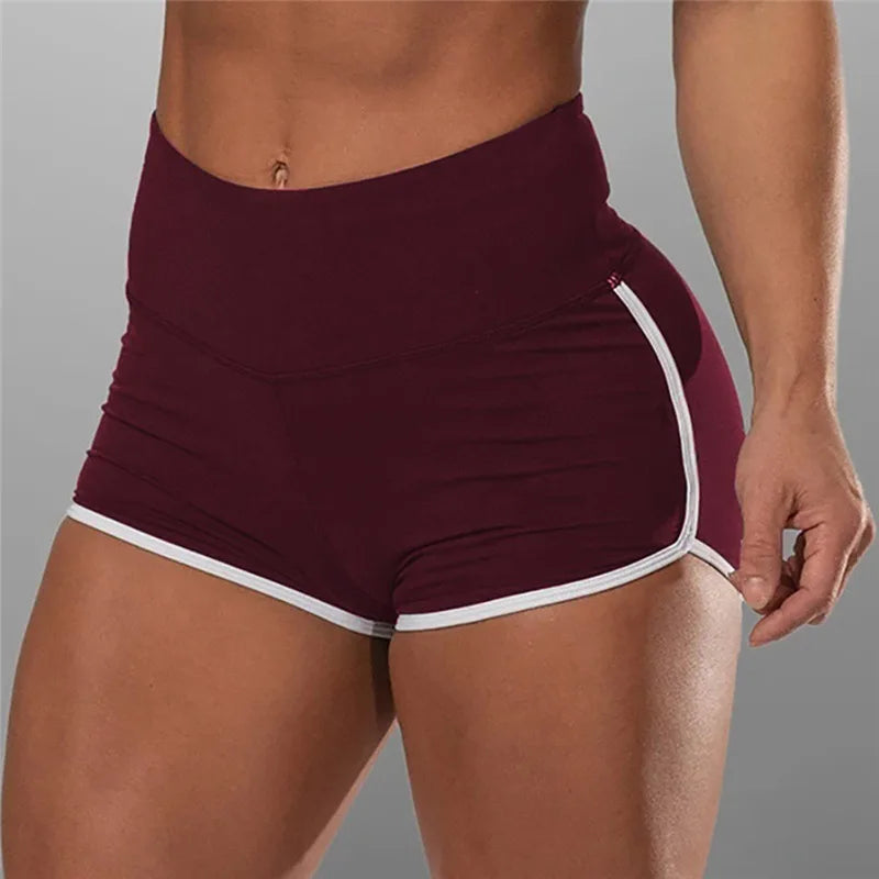 High Waist Sexy Women's Sports Shorts Athletic Gym Workout Fitness Yoga Leggings Briefs Solid Breathable Short Pants Female