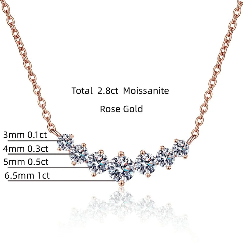 2.8ct Moissanite Necklace for Woman Wedding Fine Jewely with Certificates 925 Sterling Sliver Plated 18k White Gold Necklace