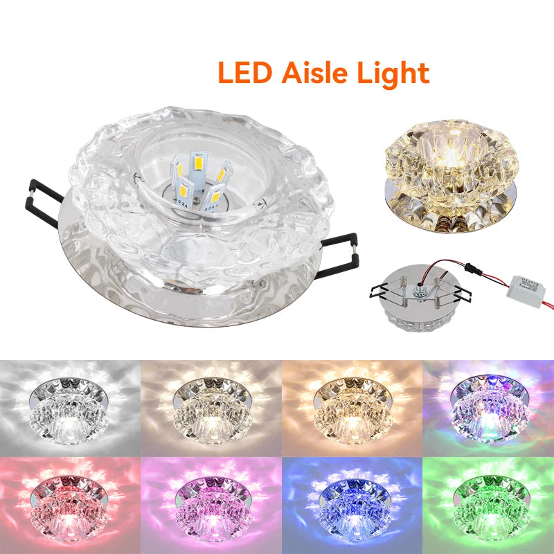 Aisle Flush LED Ceiling Lamp Living Room Crystal Corridor Aisle Lights LED Ceiling Lights Luces Front Techo Balcony Lamp Porch