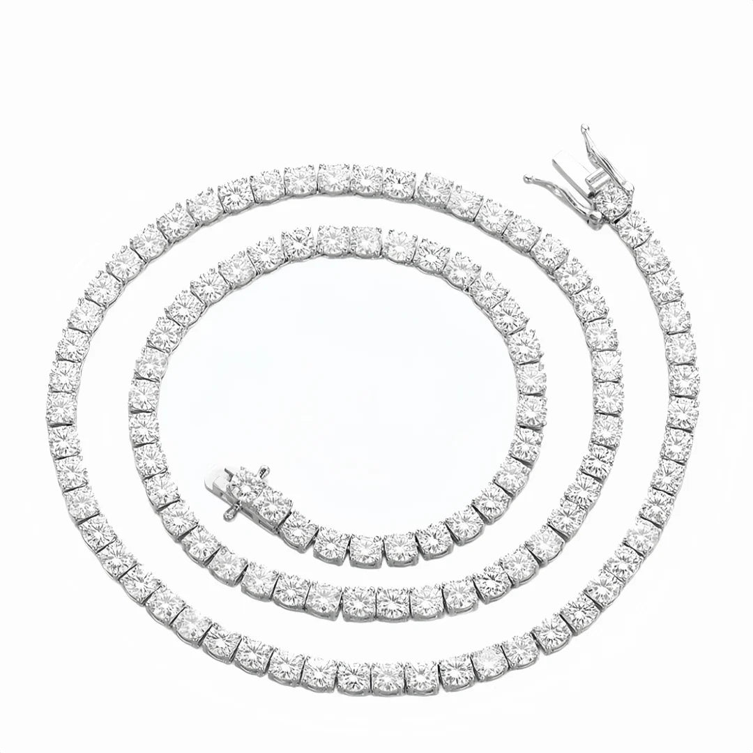 D Color Moissanite Tennis Necklace 100% 925 Sterling Silver 2-6mm Classics with GRA Necklaces for Women Man Wedding Jewelry Gift