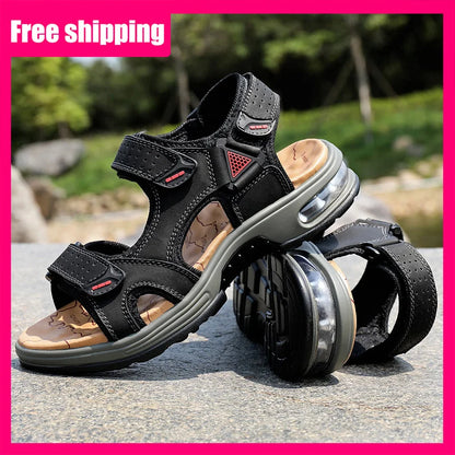 Men Sandals Classic Summer Youth Outdoor Leisure Light Open Toed Beach Shoes Soft Bottom Shock Absorbent Fashion Walking Sandals