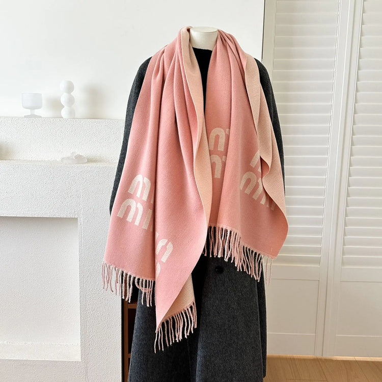 Women's  2025 Brand New Winter Thick Warm Cashmere Pashmina Wrap Scarf Fashion Travel Scarves With Tassel Daily Neck Wear