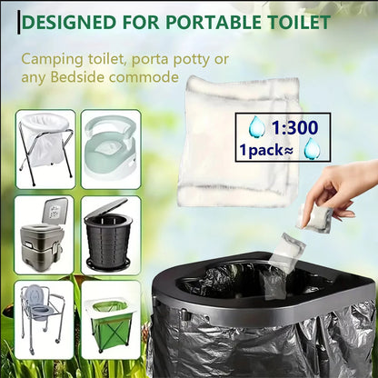 1-100 Pieces Portable Toilet Absorbent Gel, Camping Toilet Gel Powder, Odor-Control Urine Liquid Waste Gel, Eco Absorbent Gel.