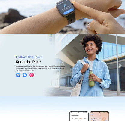 New Honor Choice Watch 2 Pro Smartwatch 5ATM+IP68 Waterproof 1.97" Bezel AMOLED Screen Barometer GPS GNSS Compass 360mAh Battery