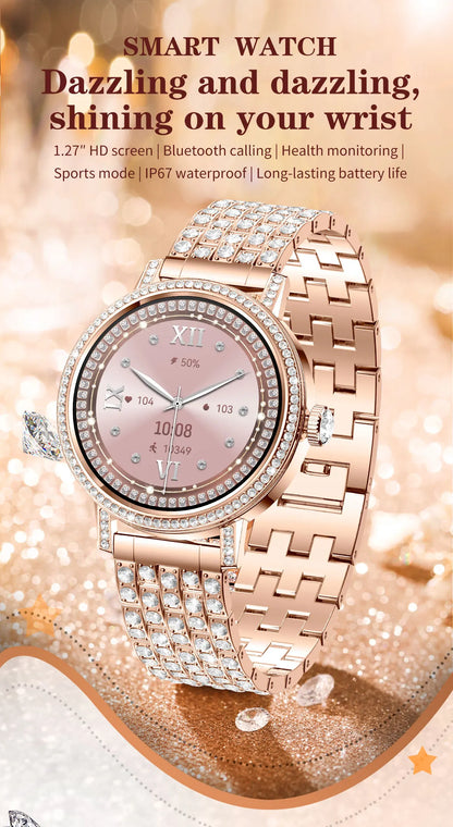 Luxury Bluetooth Call Smartwatch Women's Smart Watch Clock Ladies Gift Fitness Tracker Wrist Watches for Woman Android iOS 2026