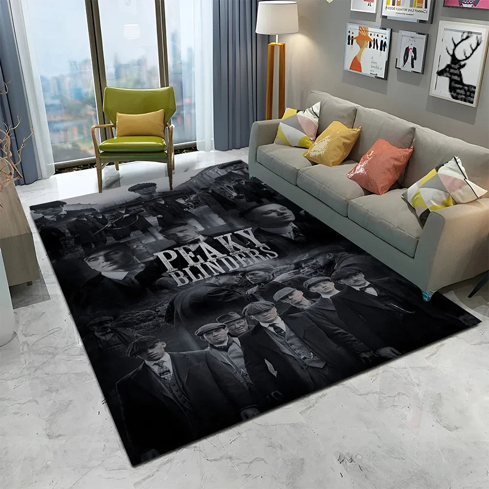 HD Tommy Shelby 3D P-Peaky Blinders Carpet Rug for Home Living Room Bedroom Sofa Doormat Decor,kids Area Rug Non-slip Floor Mat